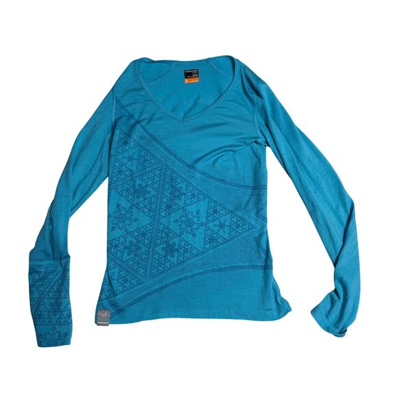 Icebreaker Pullover Sweater Women's Small Blue Base Layer 200 Lightweight - Picture 1 of 6